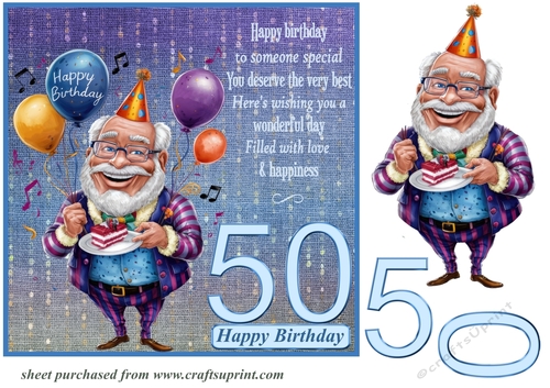 Male 50th Birthday card front 1