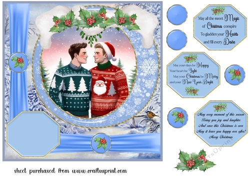 Males Christmas card front 6