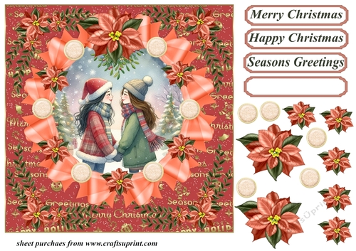 Christmas female couple card front 1