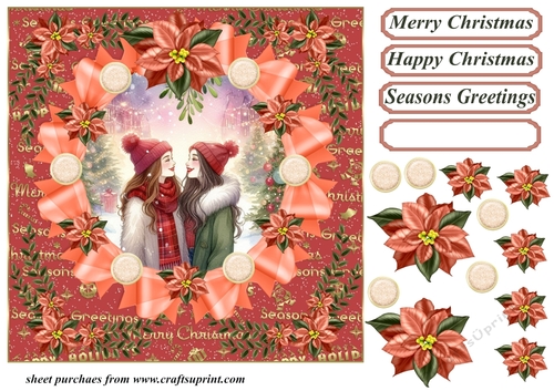 Christmas female couple card front 2