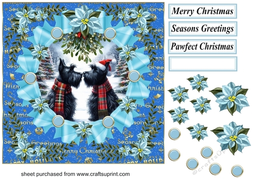 Christmas Scotties card front 1