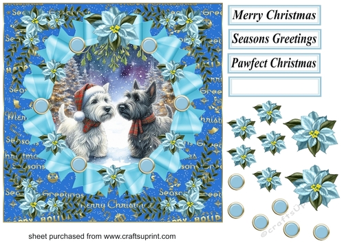 Christmas Scotties card front 3