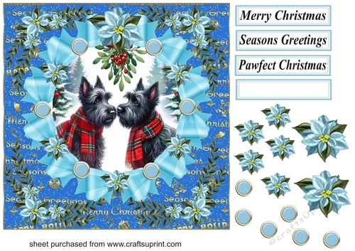 Christmas Scotties card front 4
