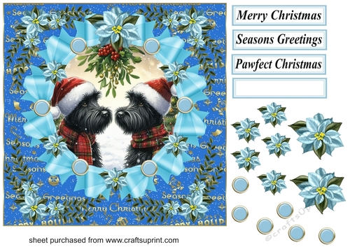 Christmas Scotties card front 5