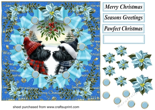 Christmas Scotties card front 6