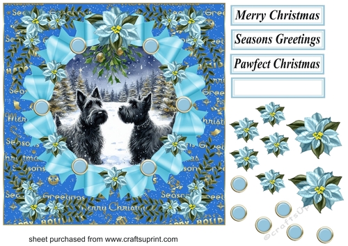 Christmas Scotties card front 7