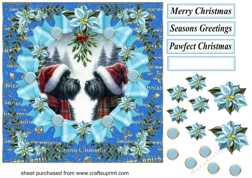 Christmas Scotties card front 8