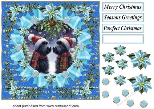 Christmas Scotties card front 9