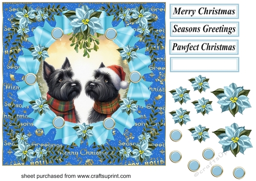 Christmas Scotties card front 10
