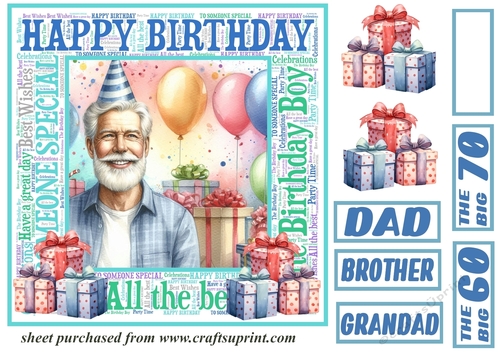 Older male Birthday card front 3