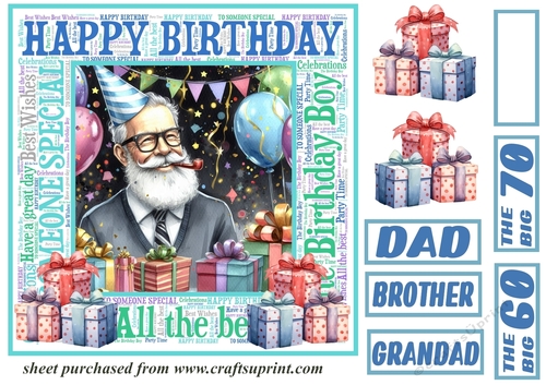 Older male Birthday card front 6