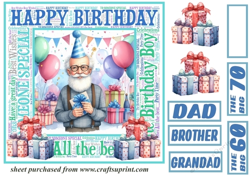 Older male Birthday card front 8