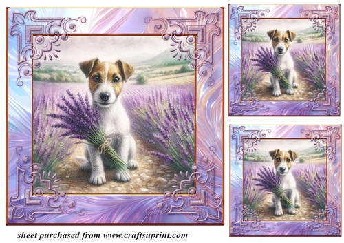 3 Lavender Jack Russel card front/toppers 4