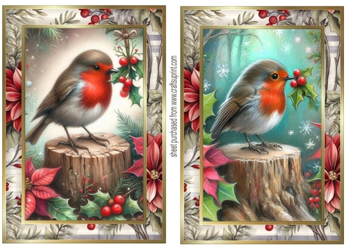 2 Christmas robin card fronts 2