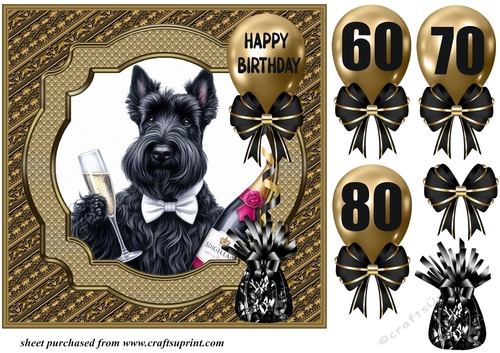 Age 60-80 Birthday pup card front 5