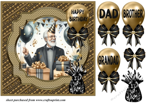 Dad/Brother/Grandad Birthday card front 1