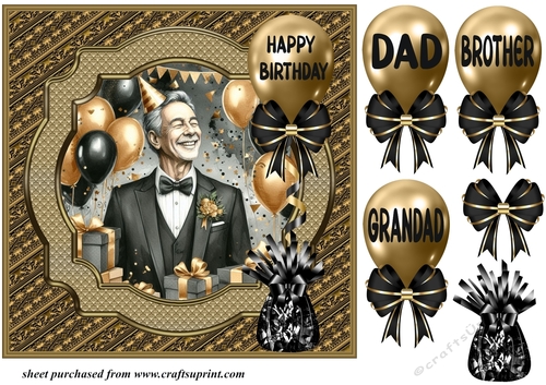 Dad/Brother/Grandad Birthday card front 3