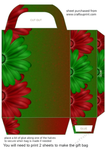 Red and green Christmas sparkle gift bag 5