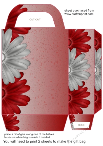 Red and silver Christmas sparkle gift bag 1
