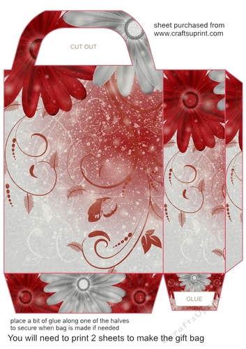 Red and silver Christmas sparkle gift bag 2