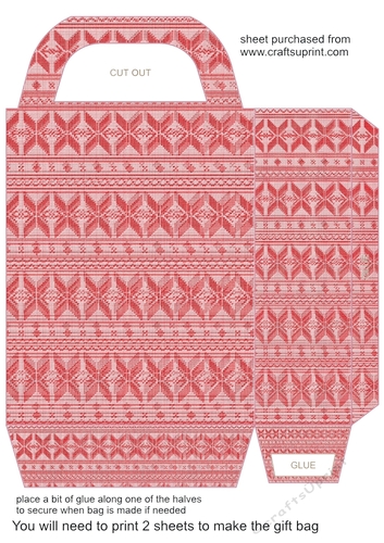 Pink Christmas themed gift bag 1