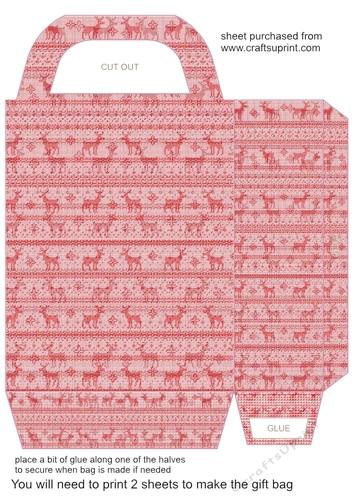 Pink Christmas themed gift bag 2