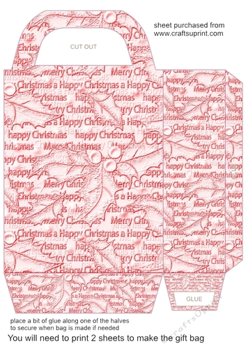 Pink Christmas themed gift bag 4