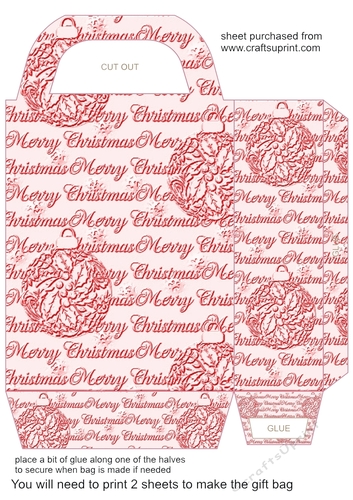 Pink Christmas themed gift bag 6