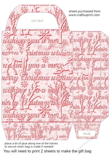 Pink Christmas themed gift bag 7