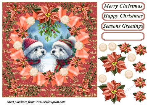 Christmas Westies card front 1