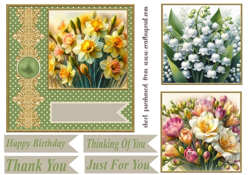 Flower bouquet card front