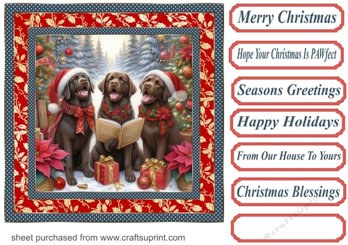 Christmas carol pups card front 4