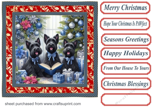 Christmas carol pups card front 5
