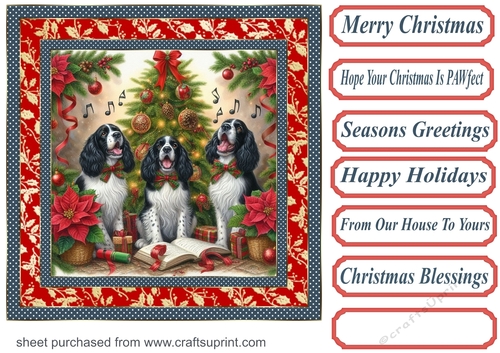 Christmas carol pups card front 6