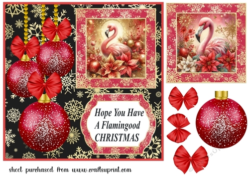 Flamingood Christmas card front 1