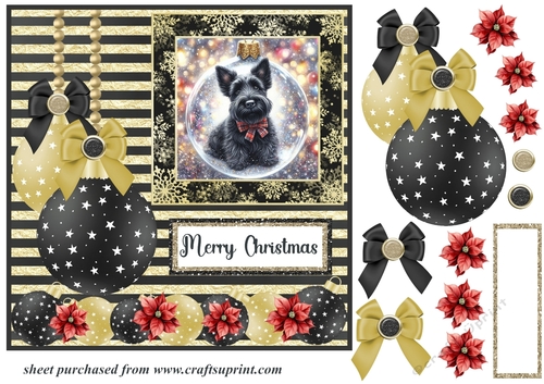 Scottie in Christmas bauble card front 5