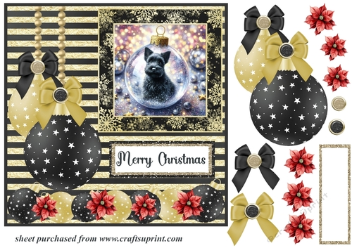 Scottie in Christmas bauble card front 7