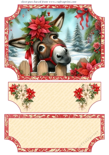 Poinsettia donkey easel topper and layered stopper(no base) 1