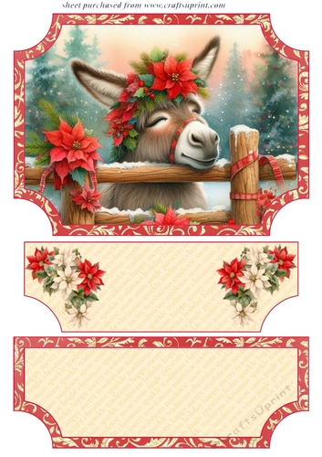 Poinsettia donkey easel topper and layered stopper(no base) 2