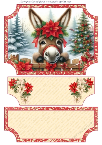 Poinsettia donkey easel topper and layered stopper(no base) 3