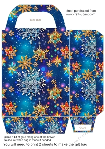 Blue snow gift bag 1