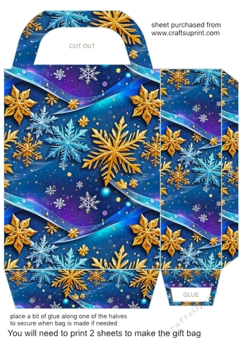 Blue snow gift bag 2