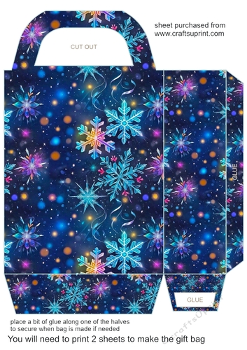 Blue snow gift bag 3