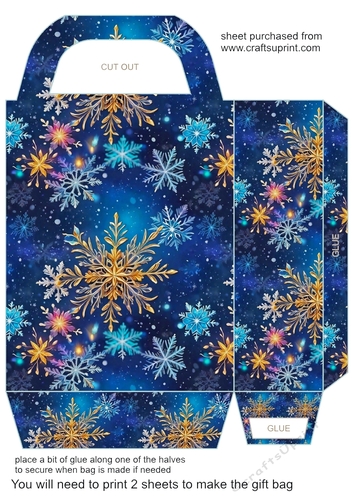 Blue snow gift bag 4