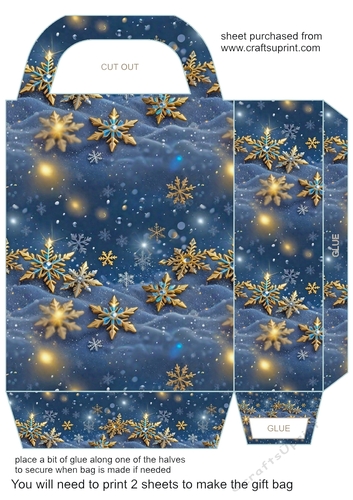 Blue snow gift bag 5
