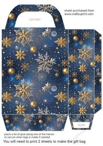 Blue snow gift bag 6