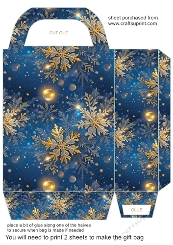 Blue snow gift bag 7