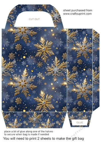 Blue snow gift bag 8