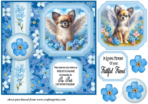 Forget me not 2 panel Chihuahua card front 1