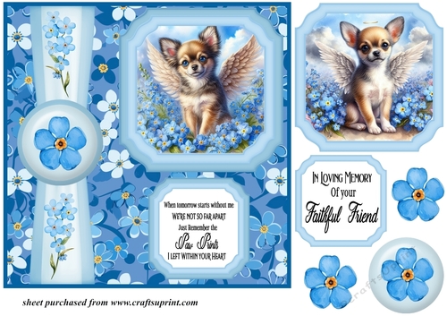 Forget me not 2 panel Chihuahua card front 2